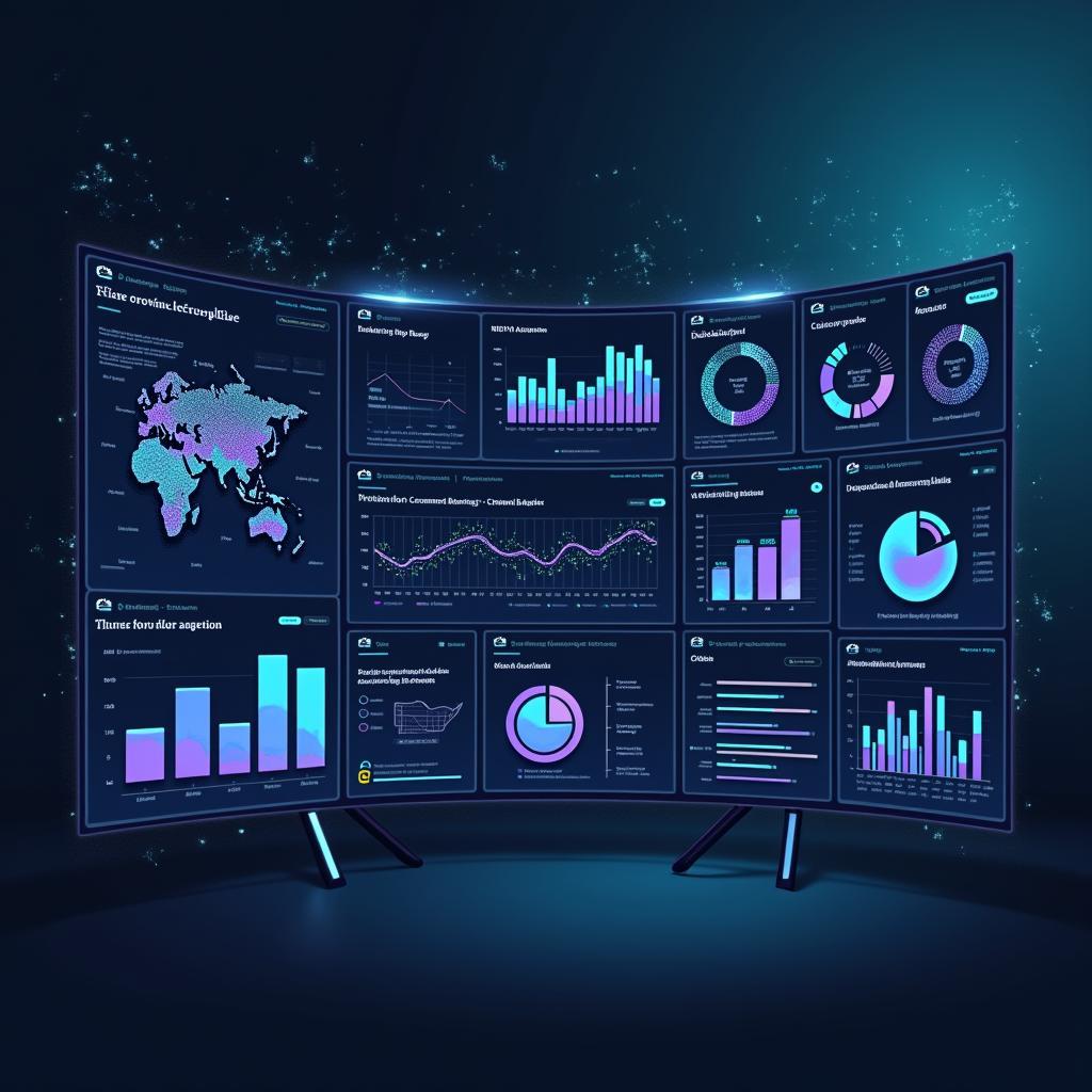 Bảng điều khiển phân tích marketing AI với dữ liệu dự đoán hành vi người tiêu dùng