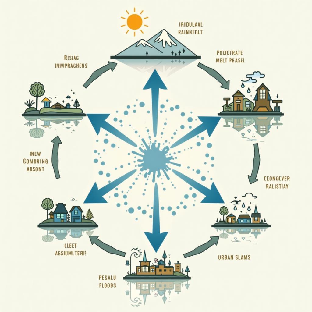 Sơ đồ tác động biến đổi khí hậu gây khan hiếm nước ở nước đang phát triển