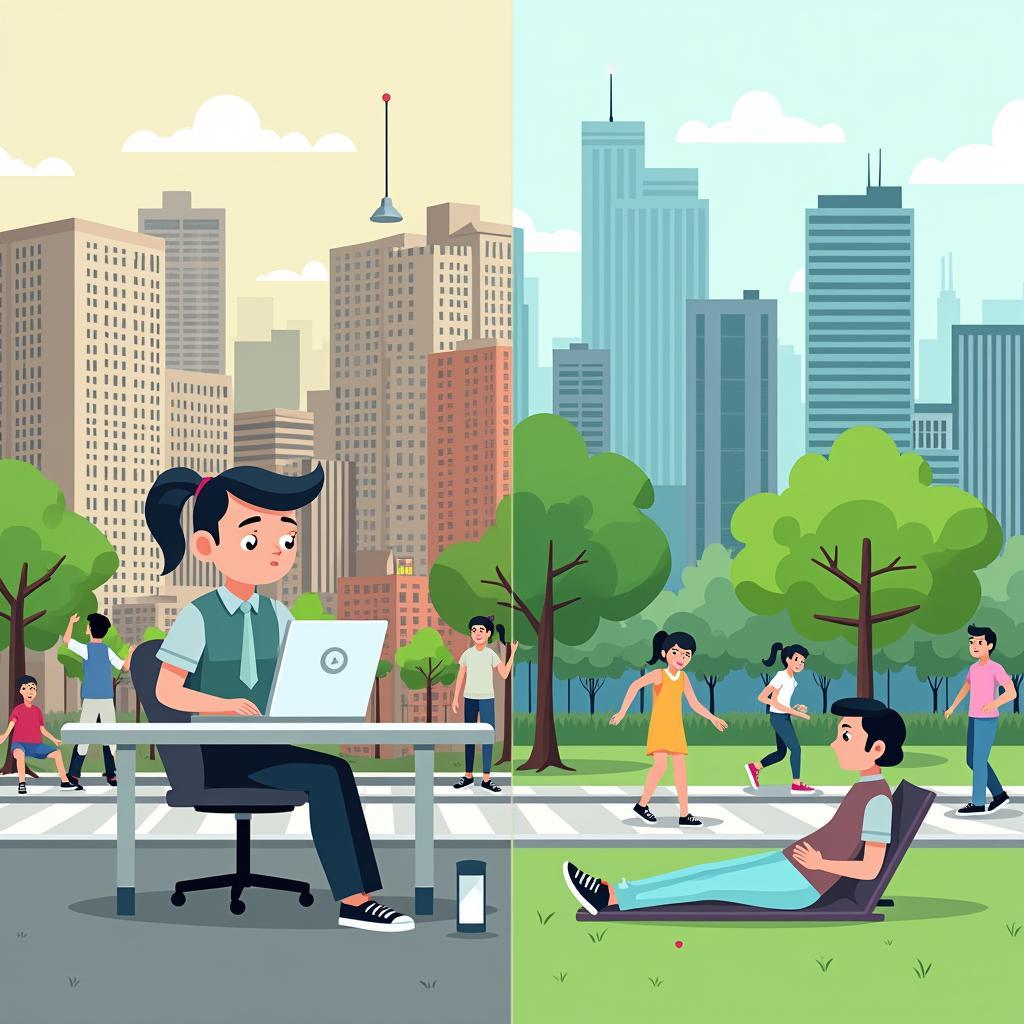 Ảnh minh họa tác động của đô thị hóa đến sức khỏe tâm thần con người trong môi trường thành phố hiện đại