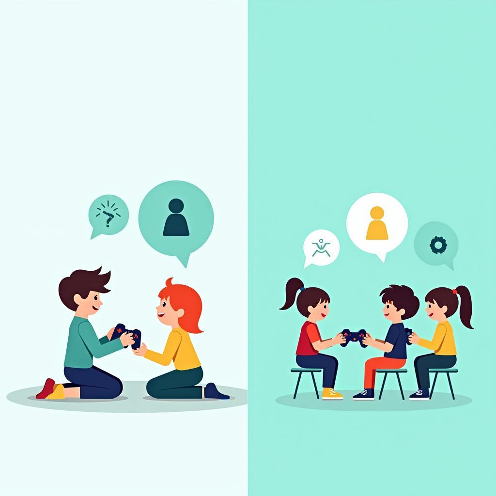 Ảnh minh họa ảnh hưởng của trò chơi điện tử đến kỹ năng xã hội và phát triển tương tác của trẻ em