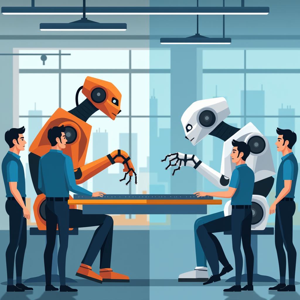 Minh họa tác động của tự động hóa lên thị trường lao động và công nhân các ngành nghề