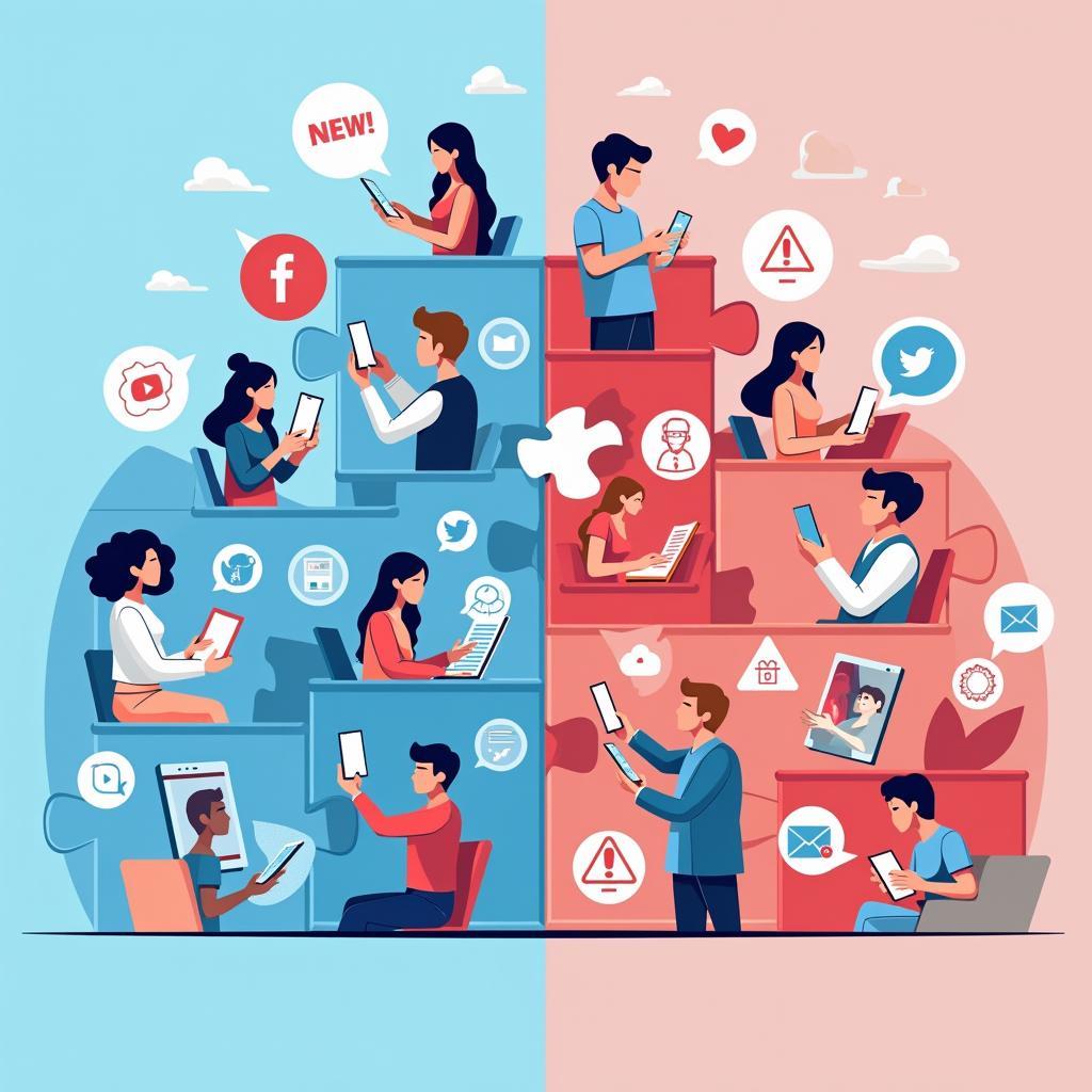 Hình ảnh minh họa tác động của công nghệ số đến nền dân chủ hiện đại trong IELTS Writing