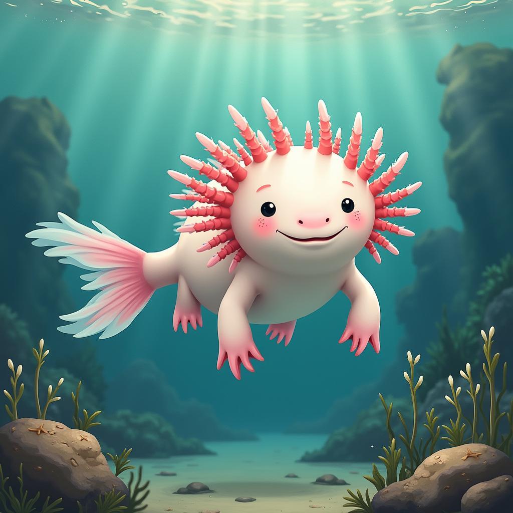 Axolotl là sinh vật tiến hóa ngược thú vị trong đề tài IELTS Speaking về động vật đặc biệt