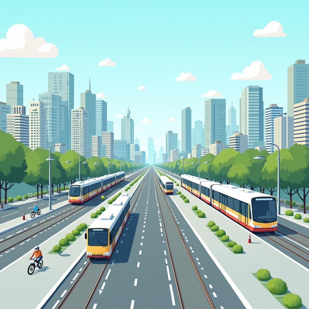 Hình minh họa bài mẫu IELTS Writing Task 2 về vai trò giao thông công cộng giảm ô nhiễm đô thị đạt band điểm cao