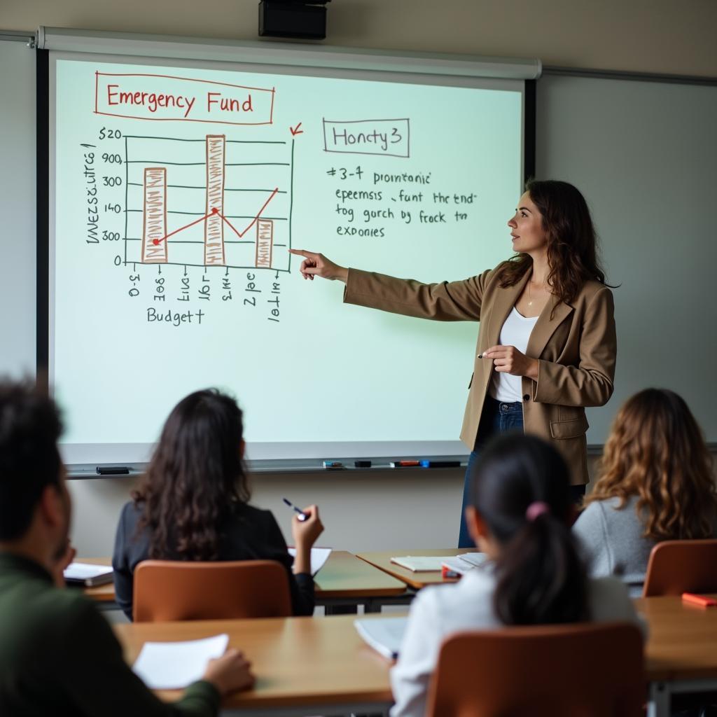 Minh họa bài mẫu IELTS về tài chính cá nhân, nhấn mạnh emergency fund và budgeting