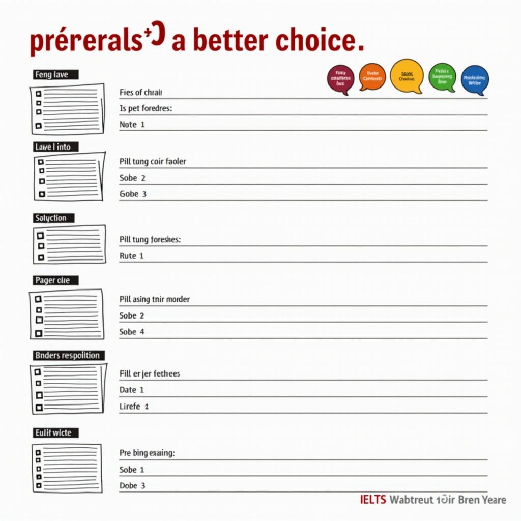 Hình minh họa các dạng bài tập thực hành cấu trúc Preferably Better Choice cho IELTS