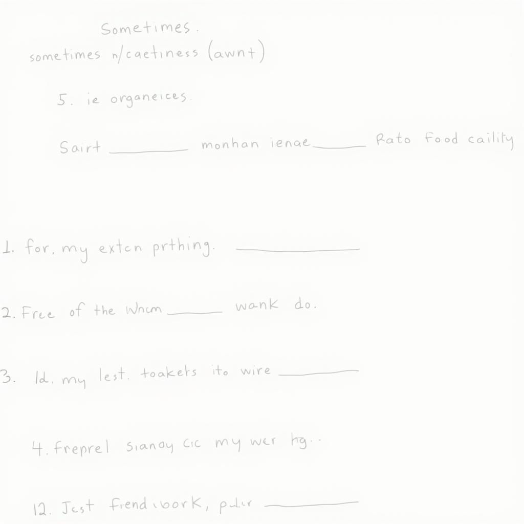 Trang bài tập thực hành sử dụng sometimes và occasionally cho IELTS với các dạng bài điền từ và sửa lỗi