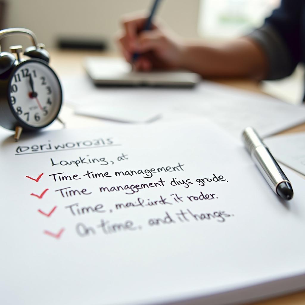 Ghi chú chuẩn bị IELTS Speaking Part 2 về người giỏi quản lý thời gian trên giấy