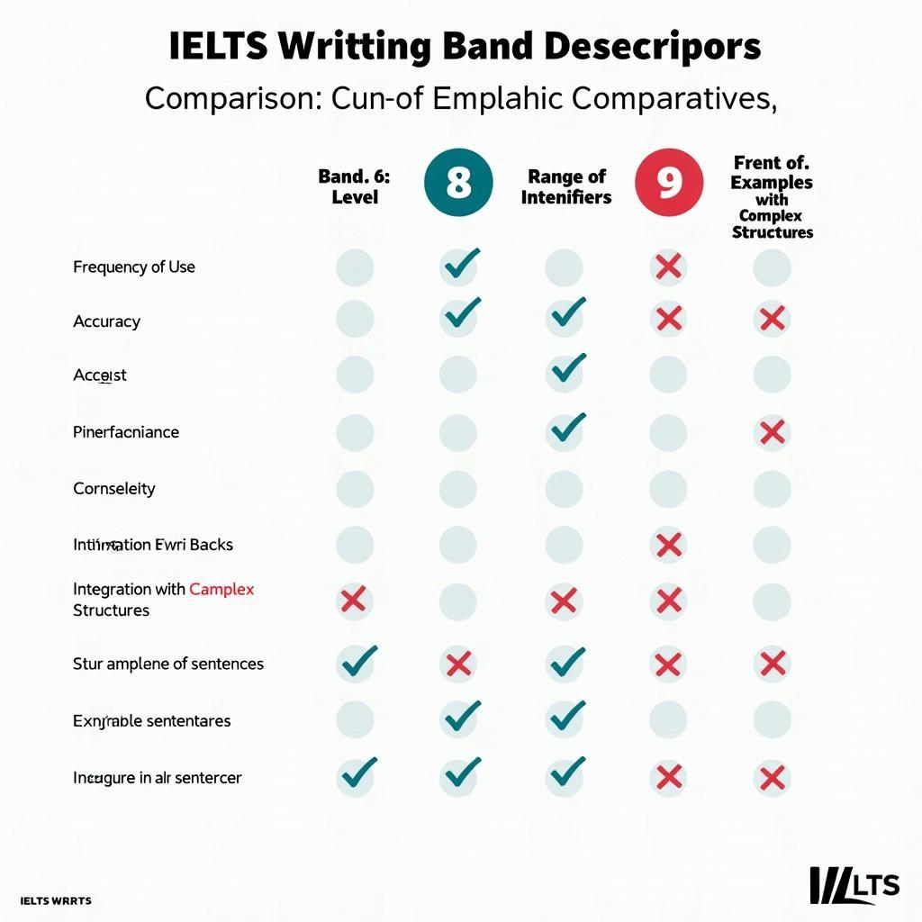 Bảng tiêu chí đánh giá Band Score IELTS Writing khi sử dụng cấu trúc so sánh nhấn mạnh