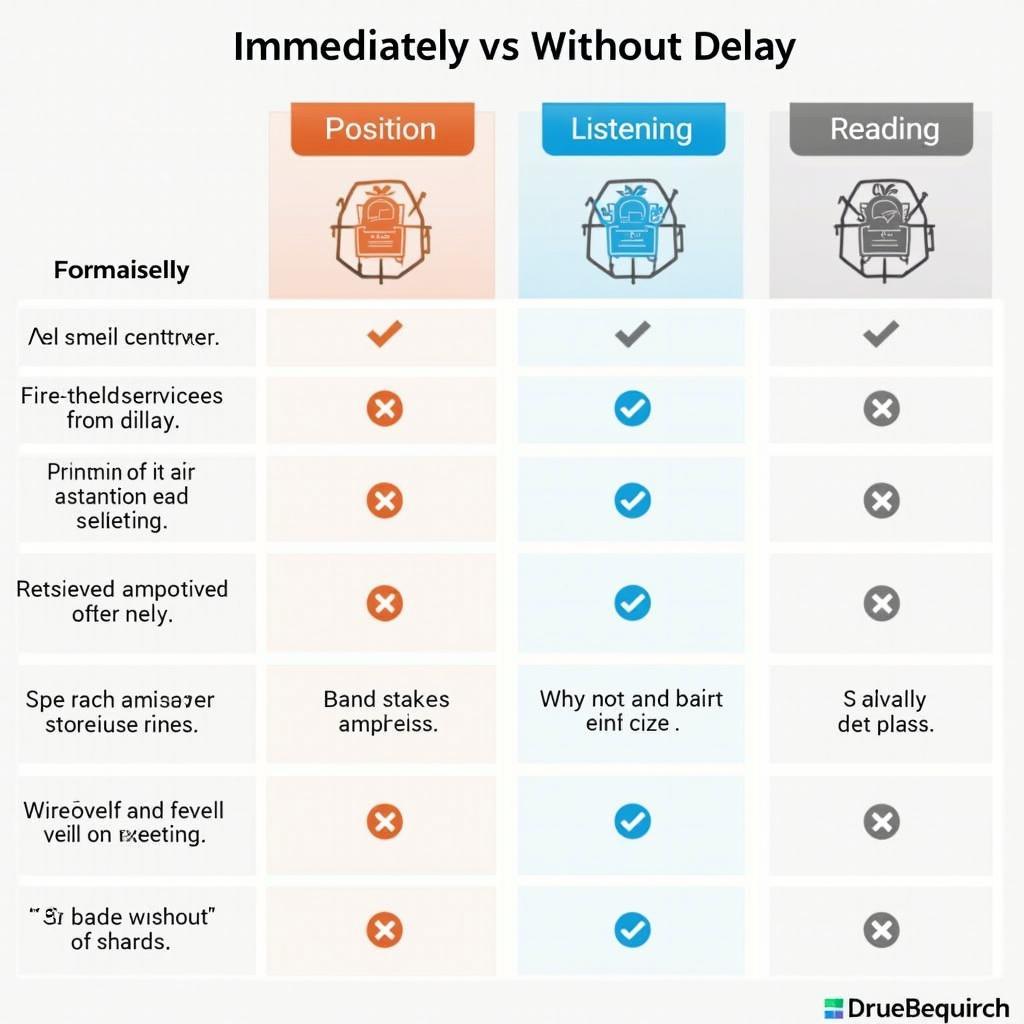 Bảng so sánh chi tiết cách dùng immediately và without delay trong bài thi IELTS các kỹ năng