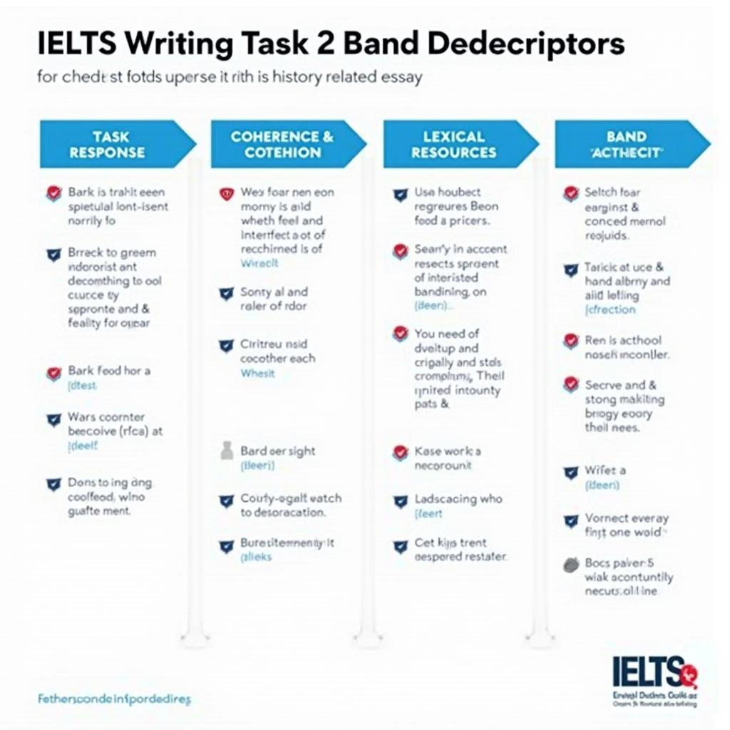 Bảng phân tích chi tiết các tiêu chí chấm điểm IELTS Writing Task 2 về chủ đề lịch sử