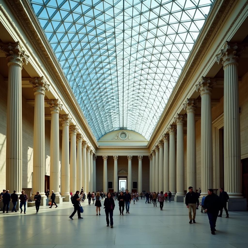 Kiến trúc ấn tượng của British Museum London với khách tham quan IELTS Speaking