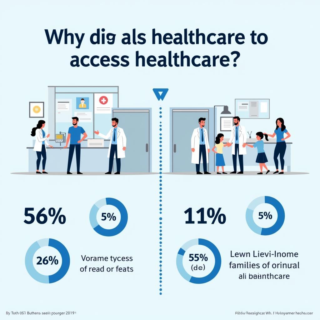 Biểu đồ minh họa sự chênh lệch tiếp cận dịch vụ y tế giữa các tầng lớp kinh tế khác nhau