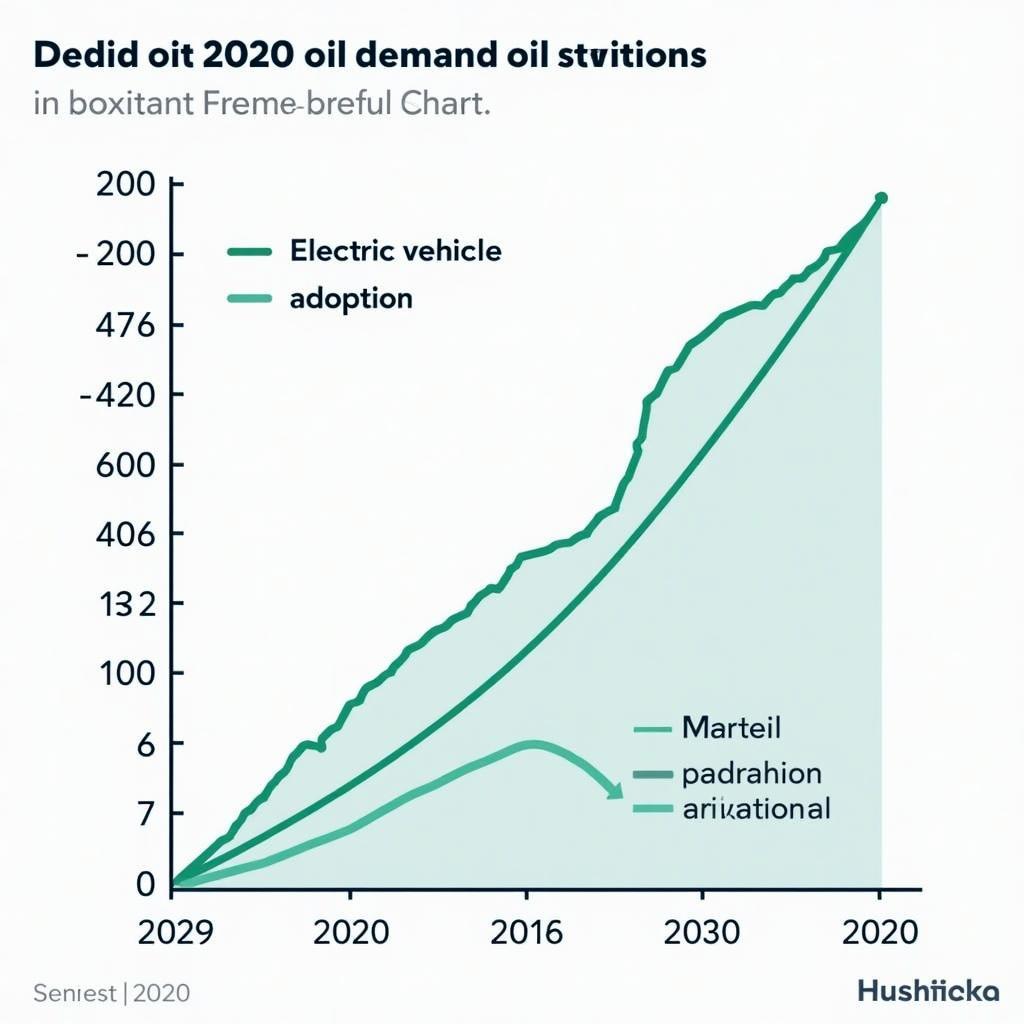 Biểu đồ thể hiện xu hướng giảm nhu cầu dầu mỏ toàn cầu do xe điện phát triển