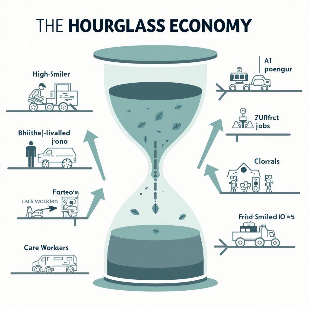 Biểu đồ minh họa sự phân bố việc làm theo trình độ kỹ năng trong thời đại AI