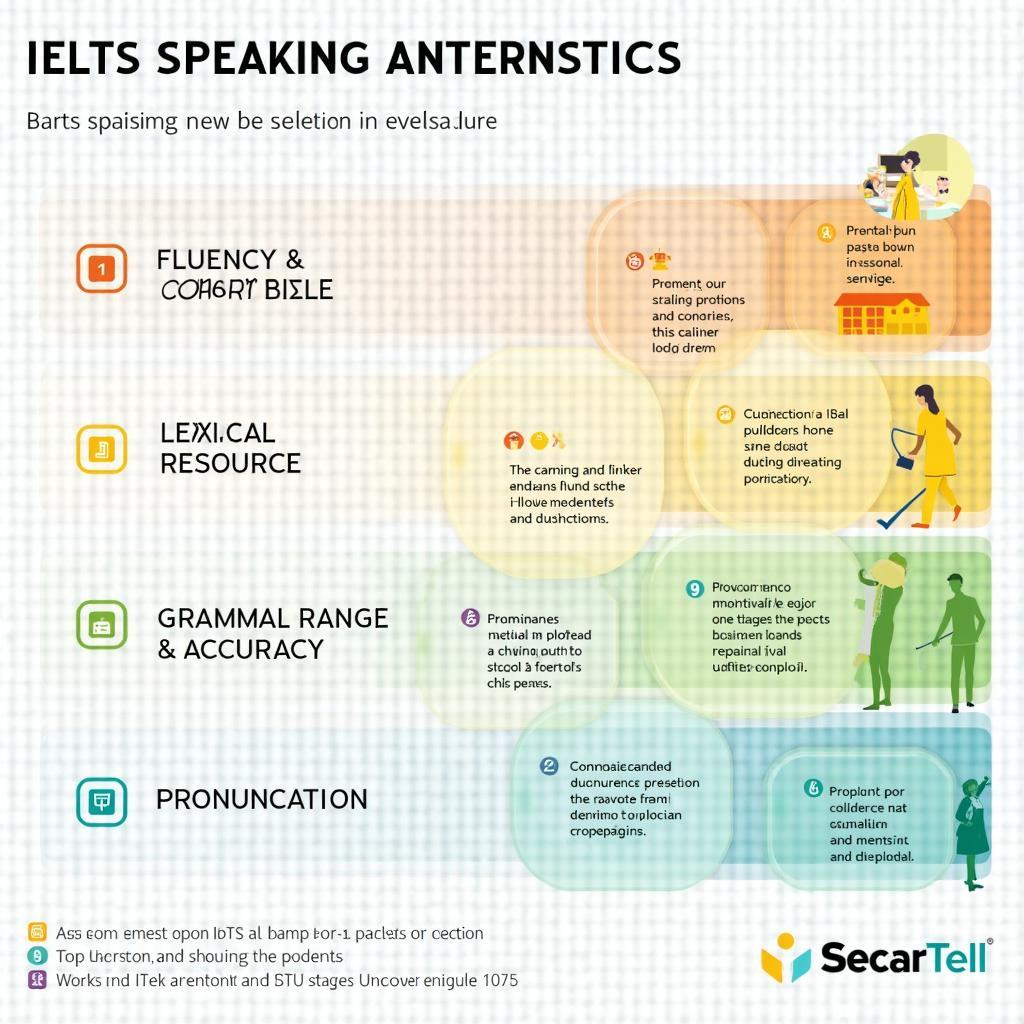 Biểu đồ phân tích chi tiết 4 tiêu chí chấm điểm IELTS Speaking từ band 6 đến band 9