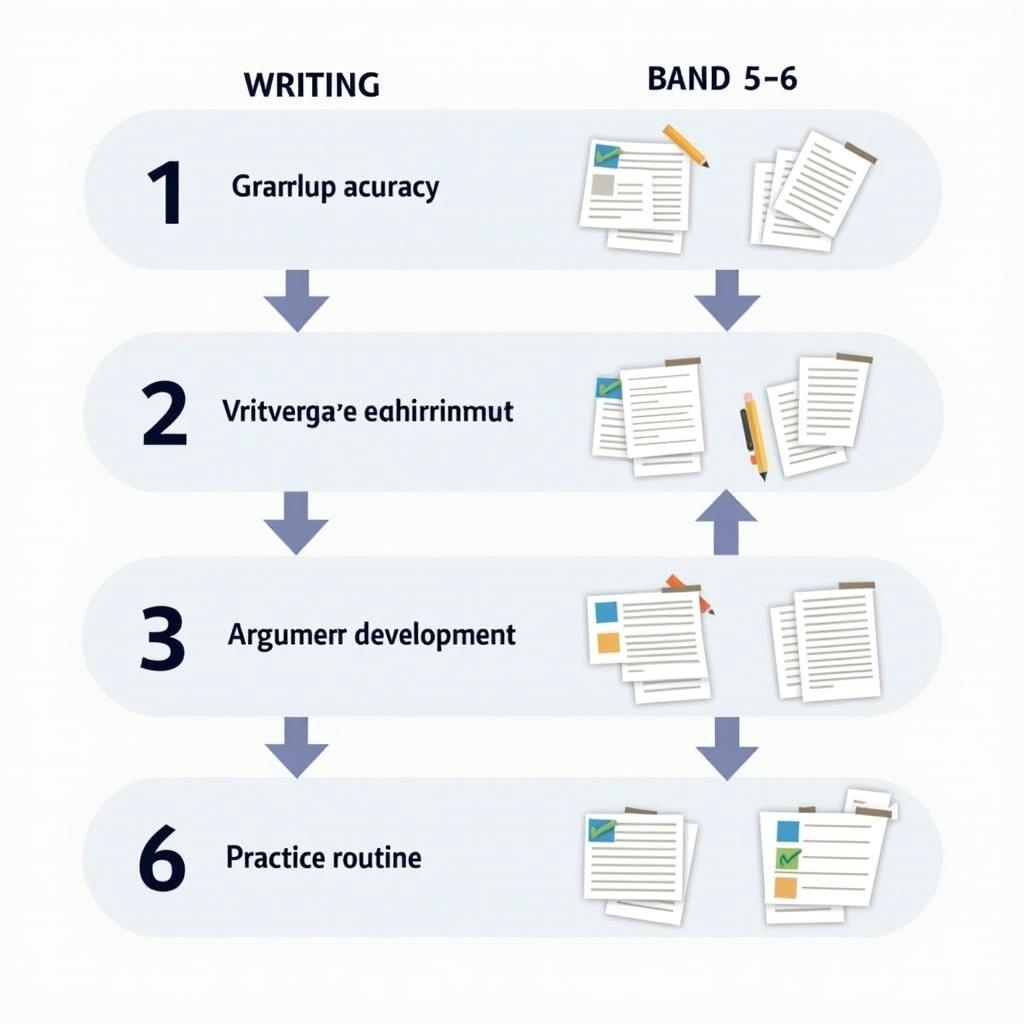 Lộ trình cải thiện band điểm IELTS Writing từ Band 5-6 lên Band 7 với các bước cụ thể