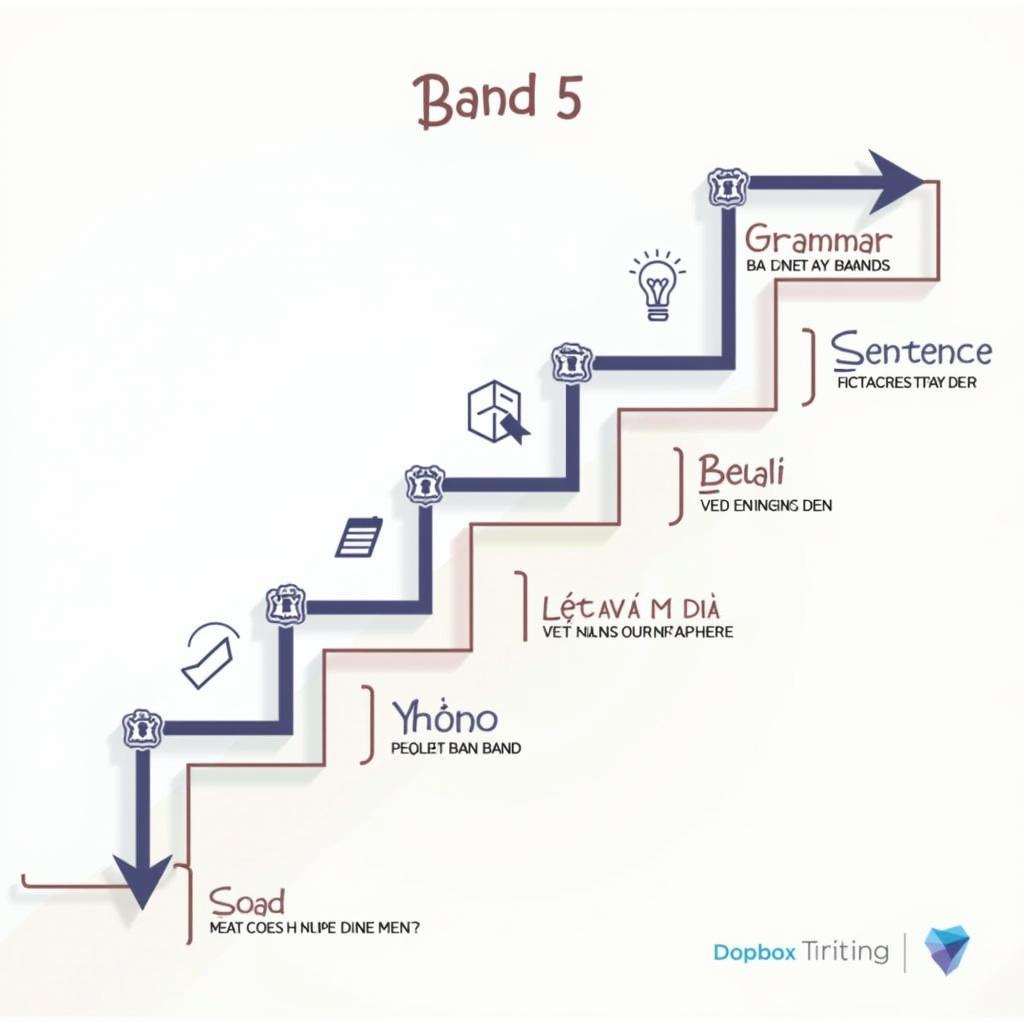 Sơ đồ các bước cải thiện điểm số IELTS Writing Task 2 từ Band 5 lên Band 7