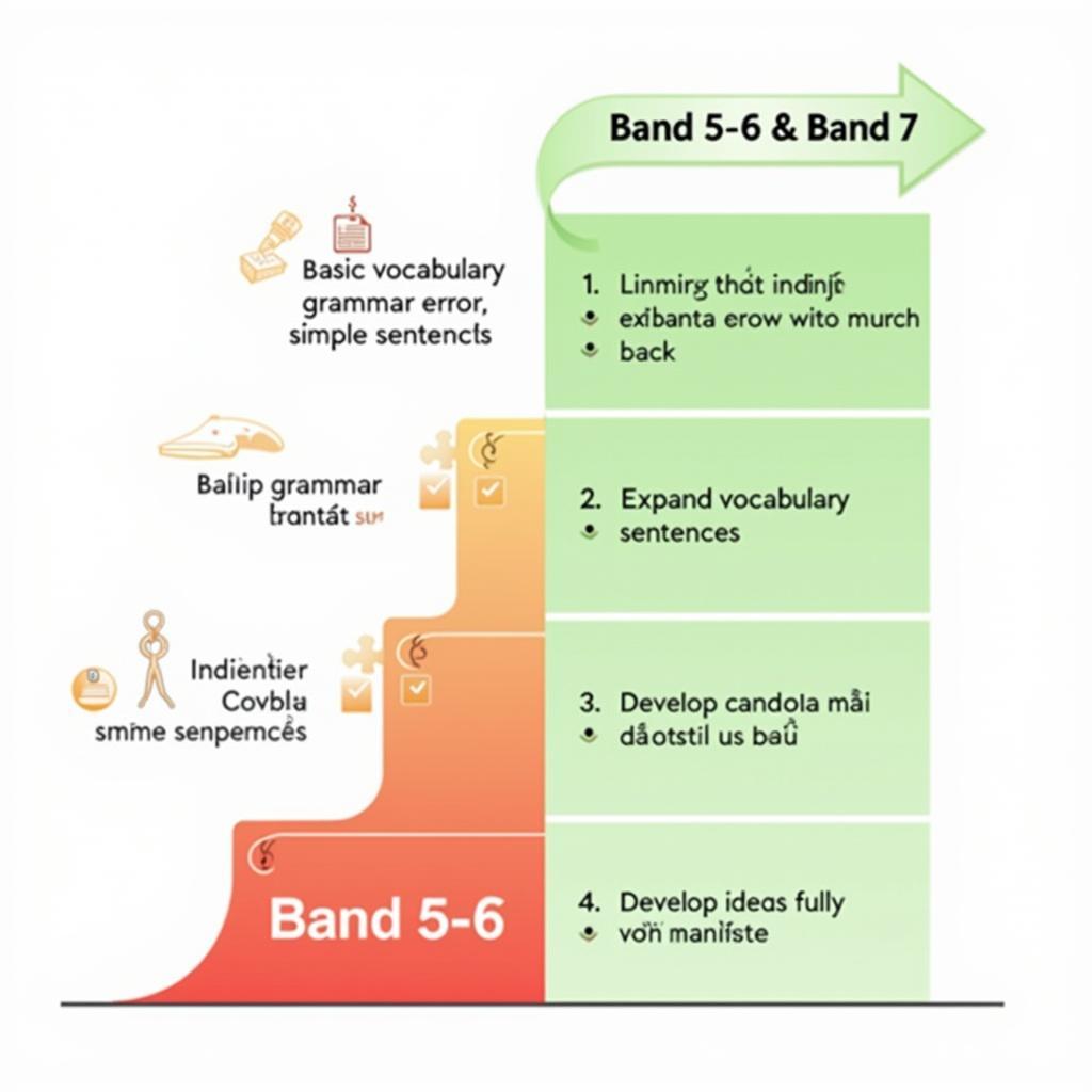 Infographic hướng dẫn cải thiện điểm IELTS Writing từ band 5-6 lên band 7