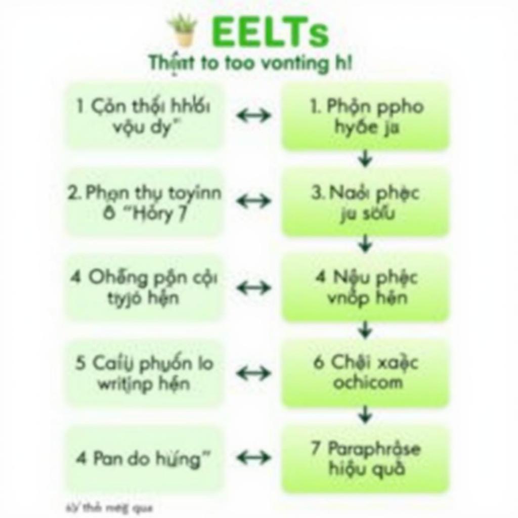 Sơ đồ các bước cải thiện bài viết IELTS Writing Task 2 từ band 6 lên band 7