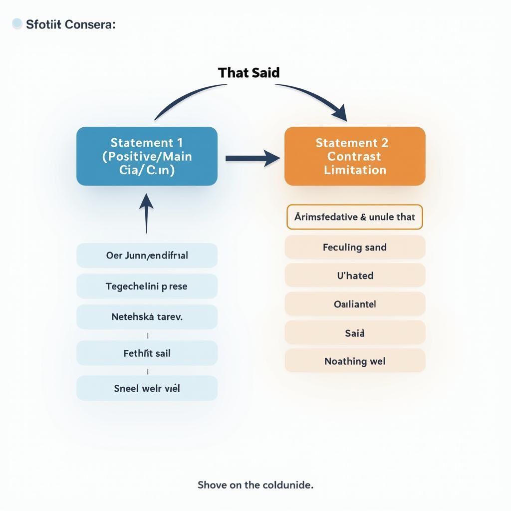 Sơ đồ minh họa cấu trúc that said concession với hai mệnh đề đối lập và các cụm từ thay thế trong IELTS