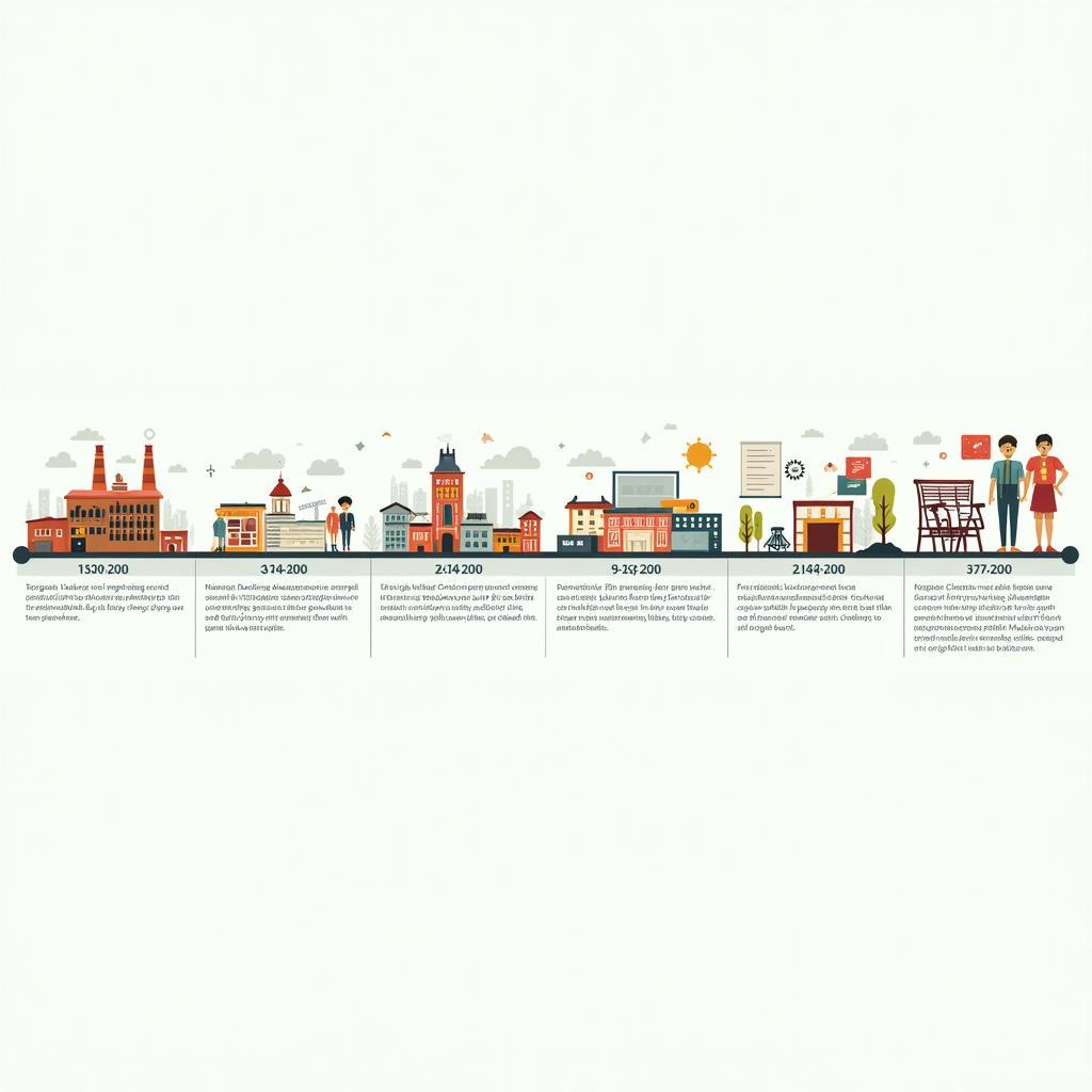 Sơ đồ minh họa các giai đoạn cải cách giáo dục từ thời kỳ cách mạng công nghiệp đến hiện đại