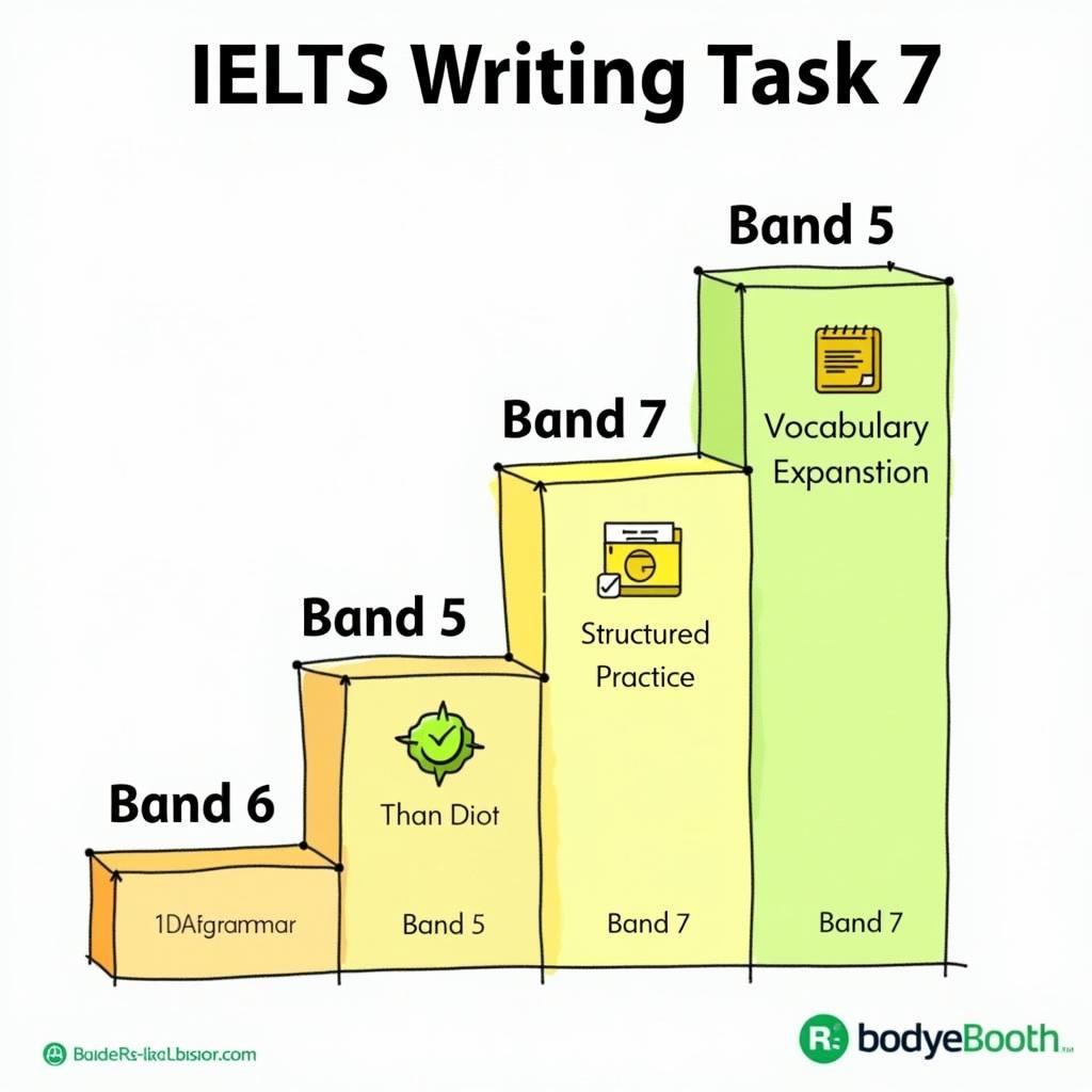 Lộ trình từng bước cải thiện điểm số IELTS Writing Task 2 từ Band 5 lên Band 7 với các mốc quan trọng