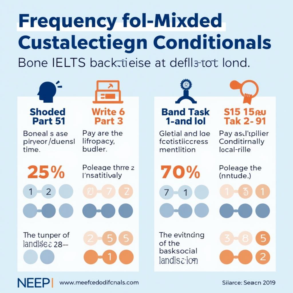 Bảng phân tích tần suất sử dụng câu điều kiện hỗn hợp trong các phần thi IELTS và ảnh hưởng đến band điểm