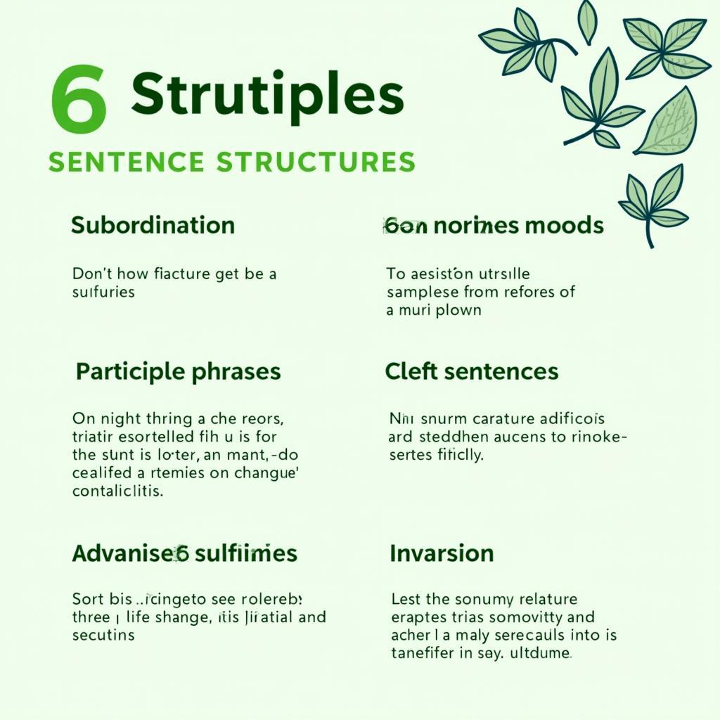 Các cấu trúc câu điểm cao áp dụng cho chủ đề vai trò chính phủ và nông nghiệp bền vững