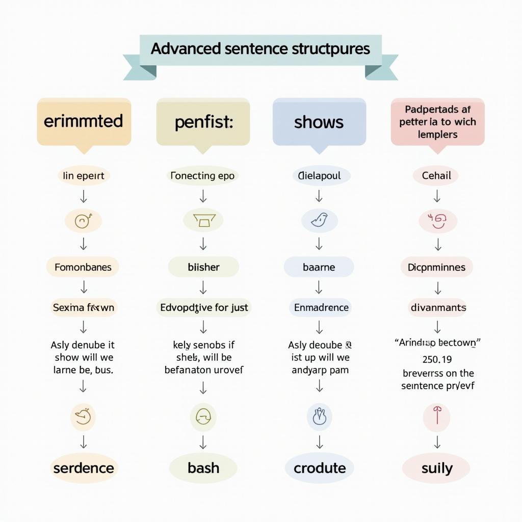 Sơ đồ minh họa 6 cấu trúc câu quan trọng giúp đạt Band cao trong IELTS Writing về automation