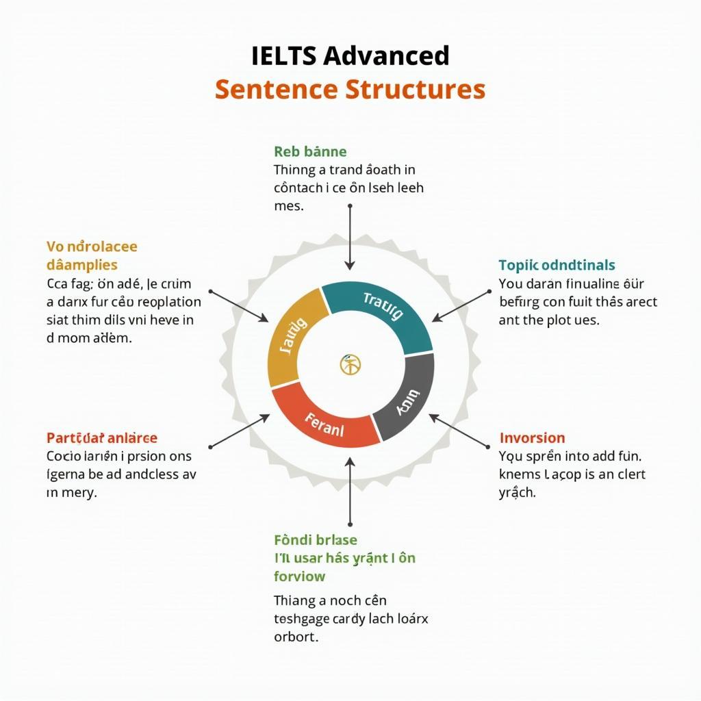 Sơ đồ minh họa 6 cấu trúc câu nâng cao giúp đạt band 7-9 trong IELTS Writing Task 2 về cryptocurrency