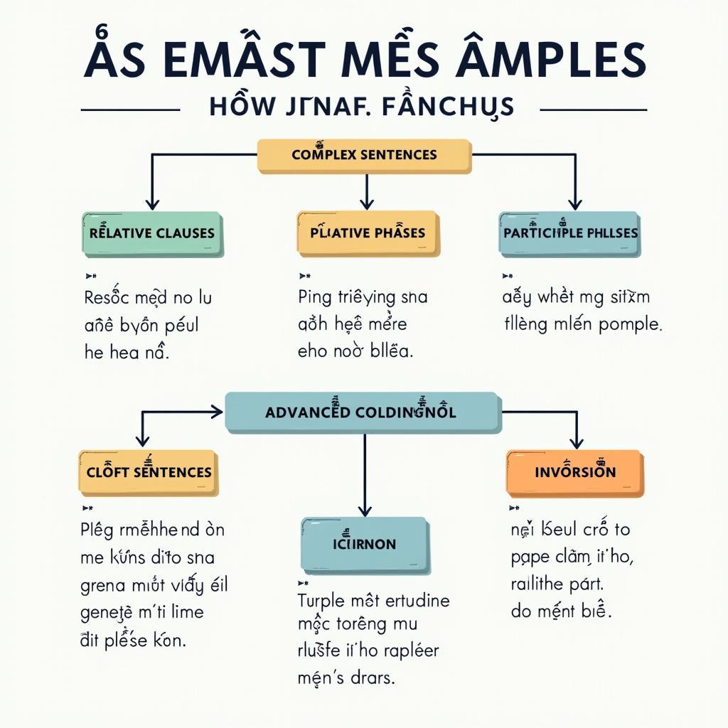 Sơ đồ minh họa 6 cấu trúc câu nâng cao giúp đạt band điểm cao trong IELTS Writing Task 2 chủ đề chính phủ hỗ trợ nghệ sĩ