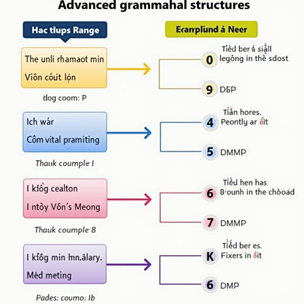 Sơ đồ minh họa các cấu trúc ngữ pháp phức tạp giúp tăng band điểm IELTS Writing
