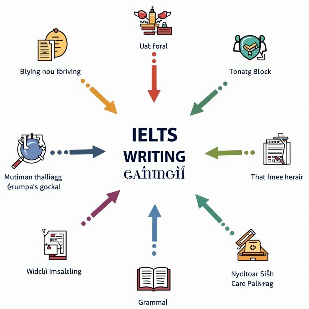 Sơ đồ minh họa các cấu trúc ngữ pháp nâng cao cho IELTS Writing Task 2