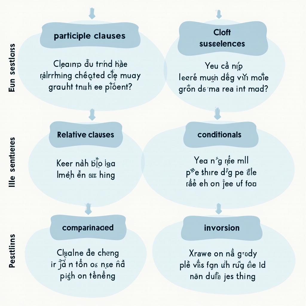 Sơ đồ minh họa các cấu trúc ngữ pháp nâng cao cho IELTS Writing Task 2