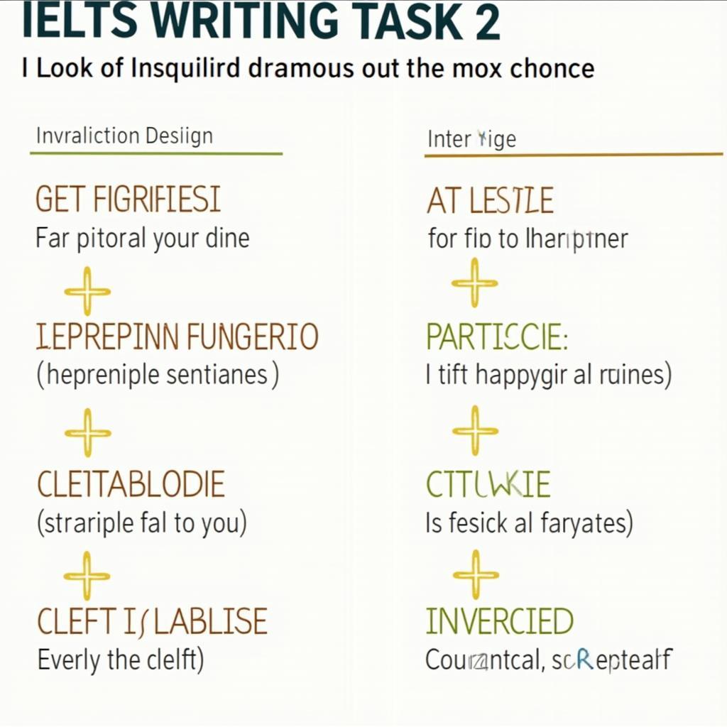 Sơ đồ minh họa các cấu trúc ngữ pháp nâng cao trong IELTS Writing Task 2