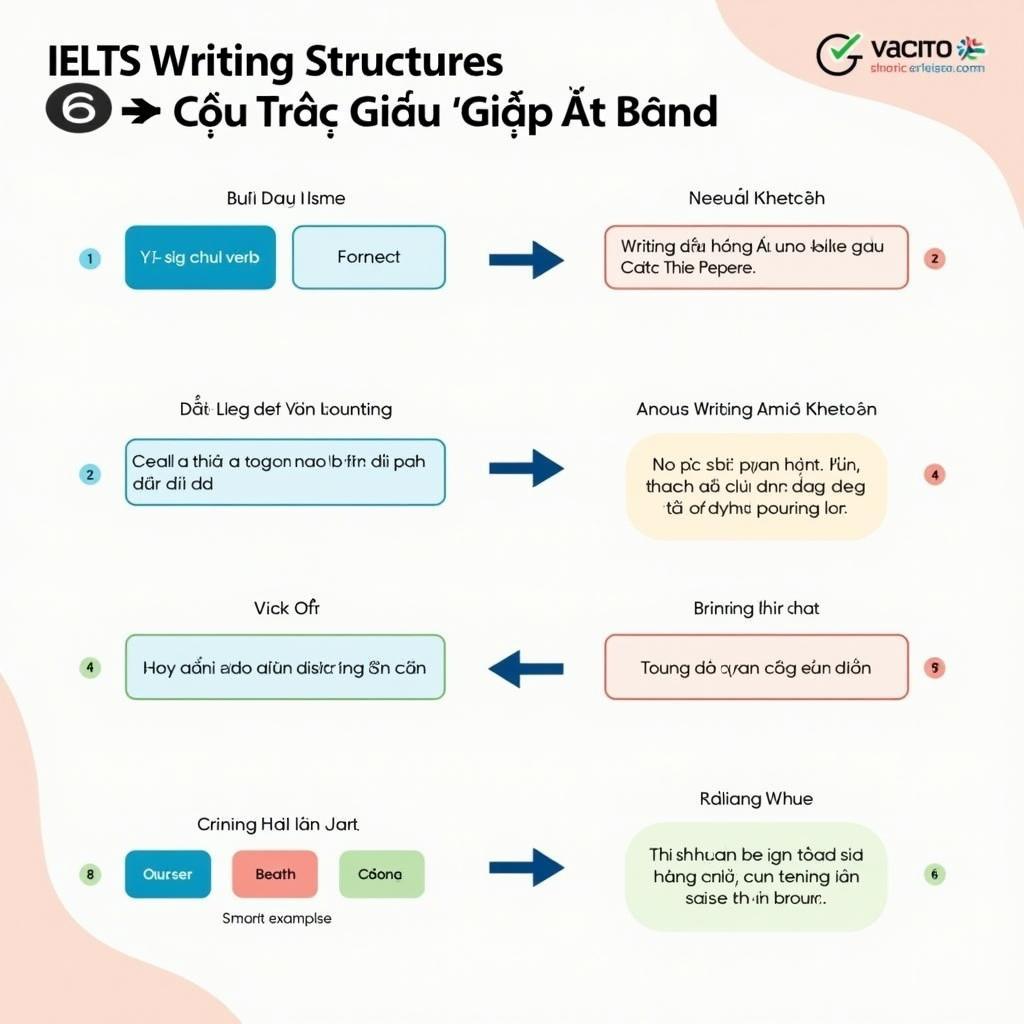 Sơ đồ minh họa 6 cấu trúc câu phức quan trọng giúp đạt band điểm cao trong IELTS Writing Task 2