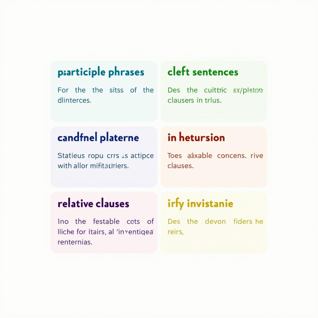 Sơ đồ minh họa 6 cấu trúc câu quan trọng giúp đạt band điểm cao trong IELTS Writing Task 2