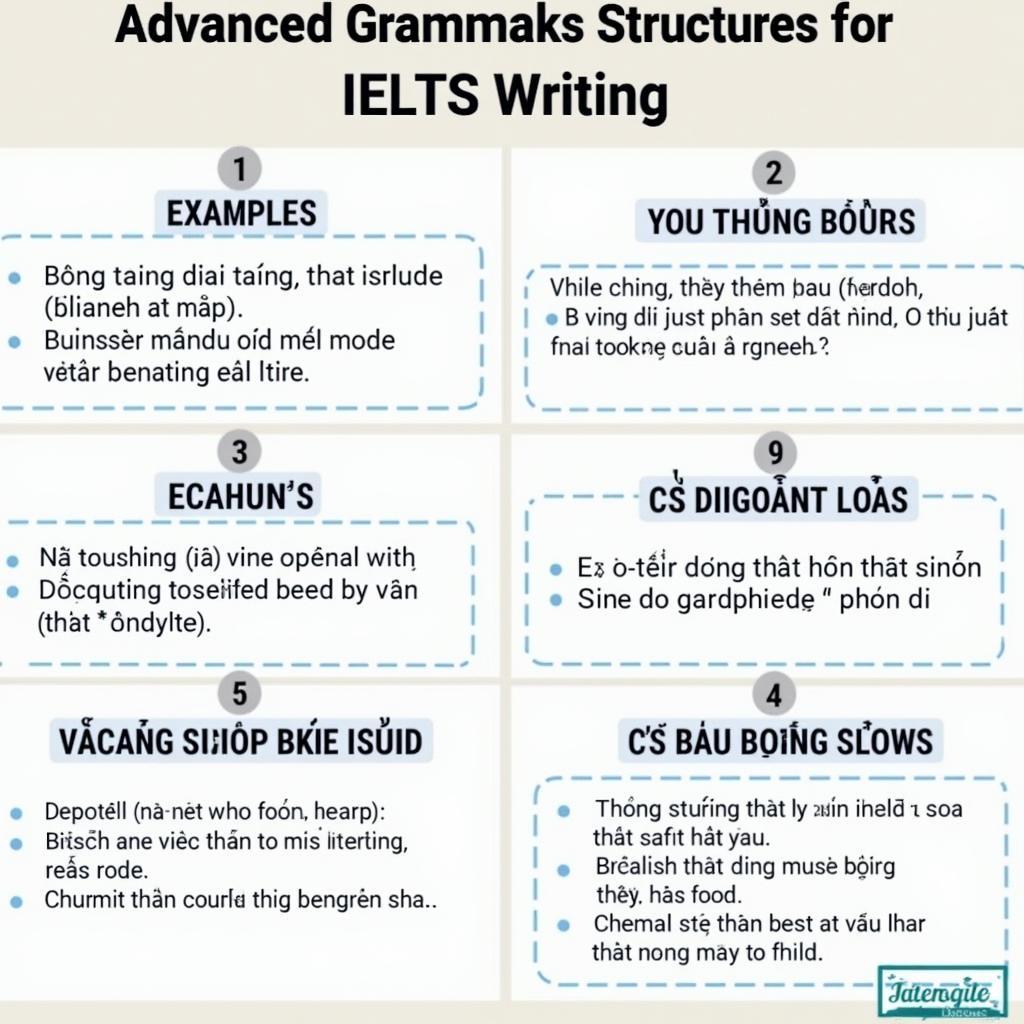 Minh họa các cấu trúc ngữ pháp nâng cao giúp đạt điểm cao trong IELTS Writing Task 2