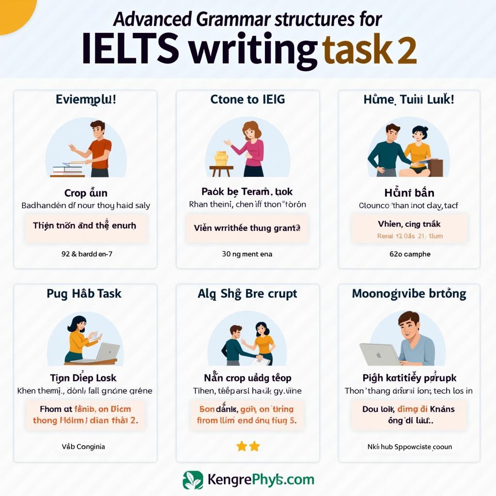 Infographic về các cấu trúc ngữ pháp giúp đạt band điểm cao trong IELTS Writing Task 2