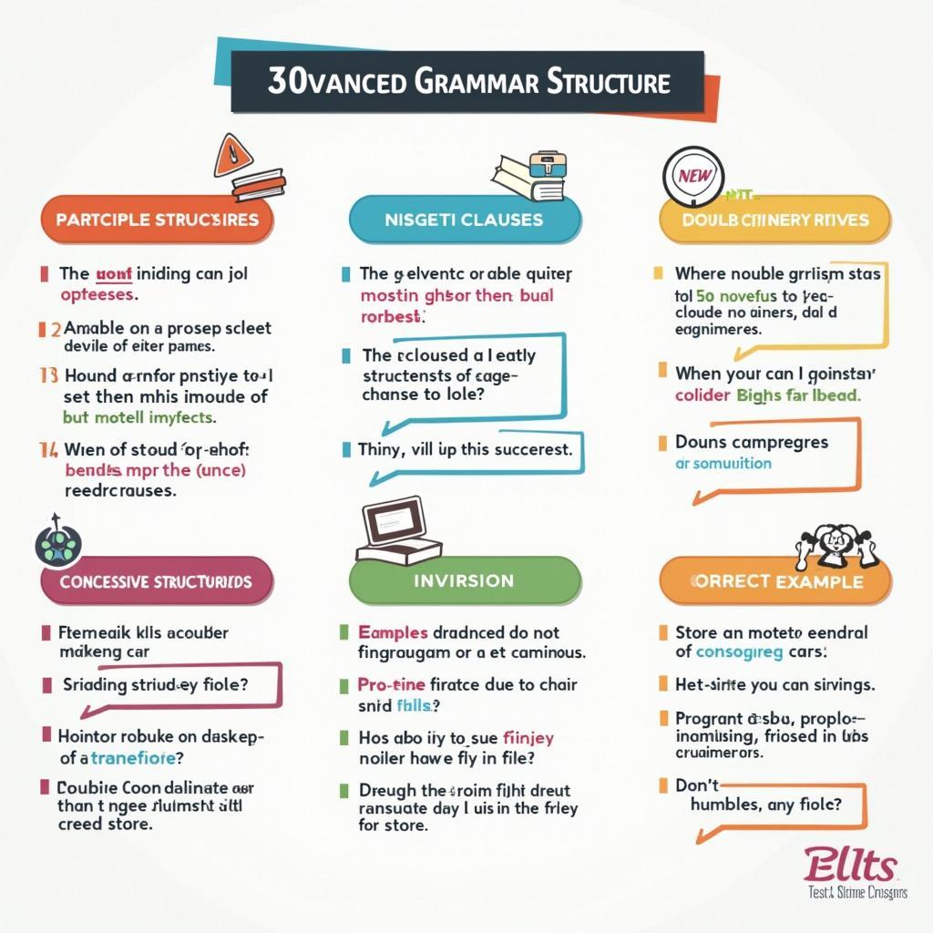 Infographic về các cấu trúc câu ngữ pháp giúp đạt band điểm cao trong IELTS Writing Task 2