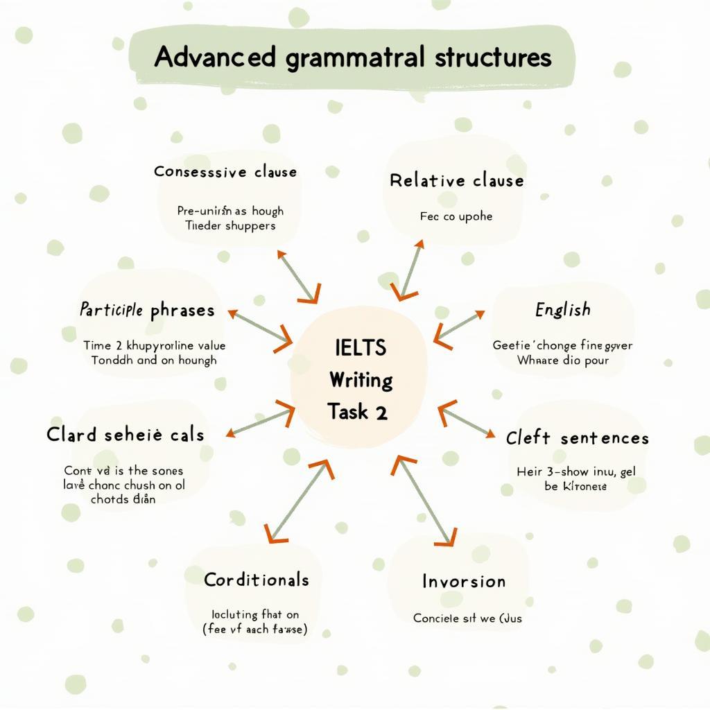 Infographic cấu trúc câu IELTS Writing Task 2 band điểm cao với ví dụ minh họa
