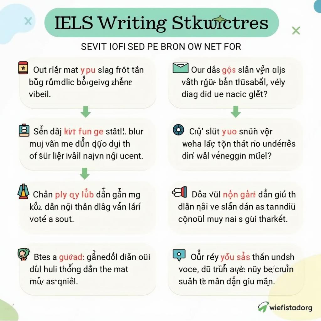 Sơ đồ minh họa các cấu trúc ngữ pháp nâng cao cho IELTS Writing band cao