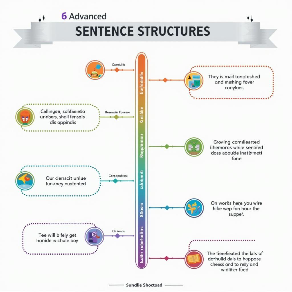 Sơ đồ minh họa 6 cấu trúc câu nâng cao giúp tăng band điểm IELTS Writing Task 2