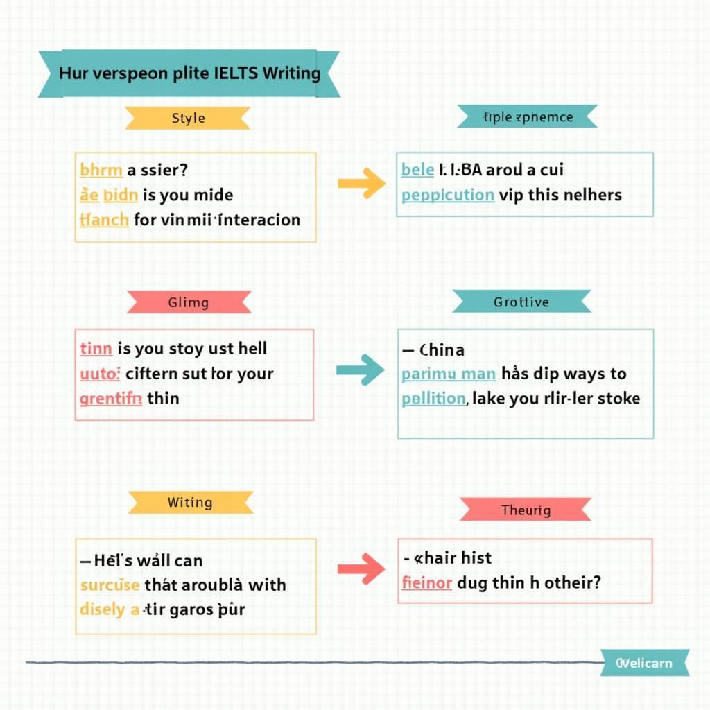 Infographic minh họa 6 cấu trúc câu quan trọng trong IELTS Writing với ví dụ cụ thể
