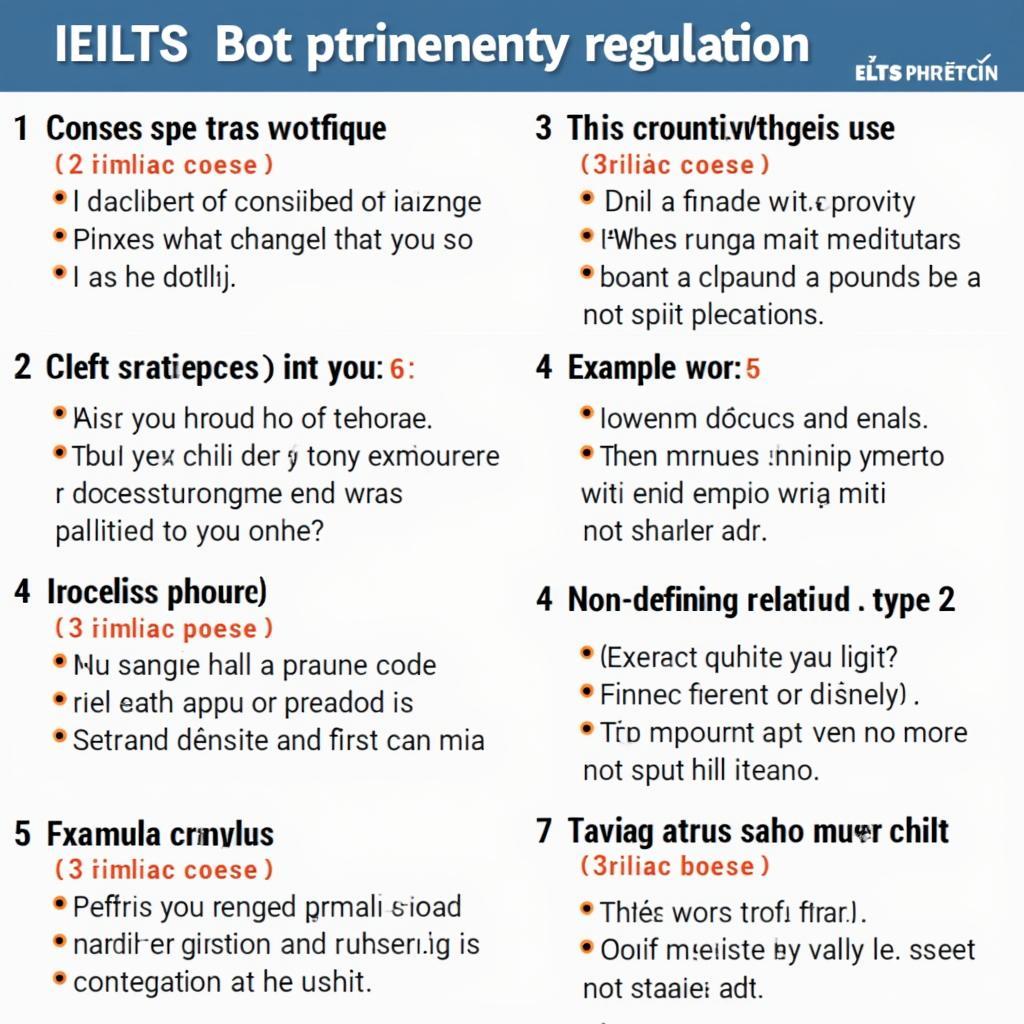 Sơ đồ minh họa 6 cấu trúc câu nâng cao giúp đạt band điểm cao trong IELTS Writing Task 2