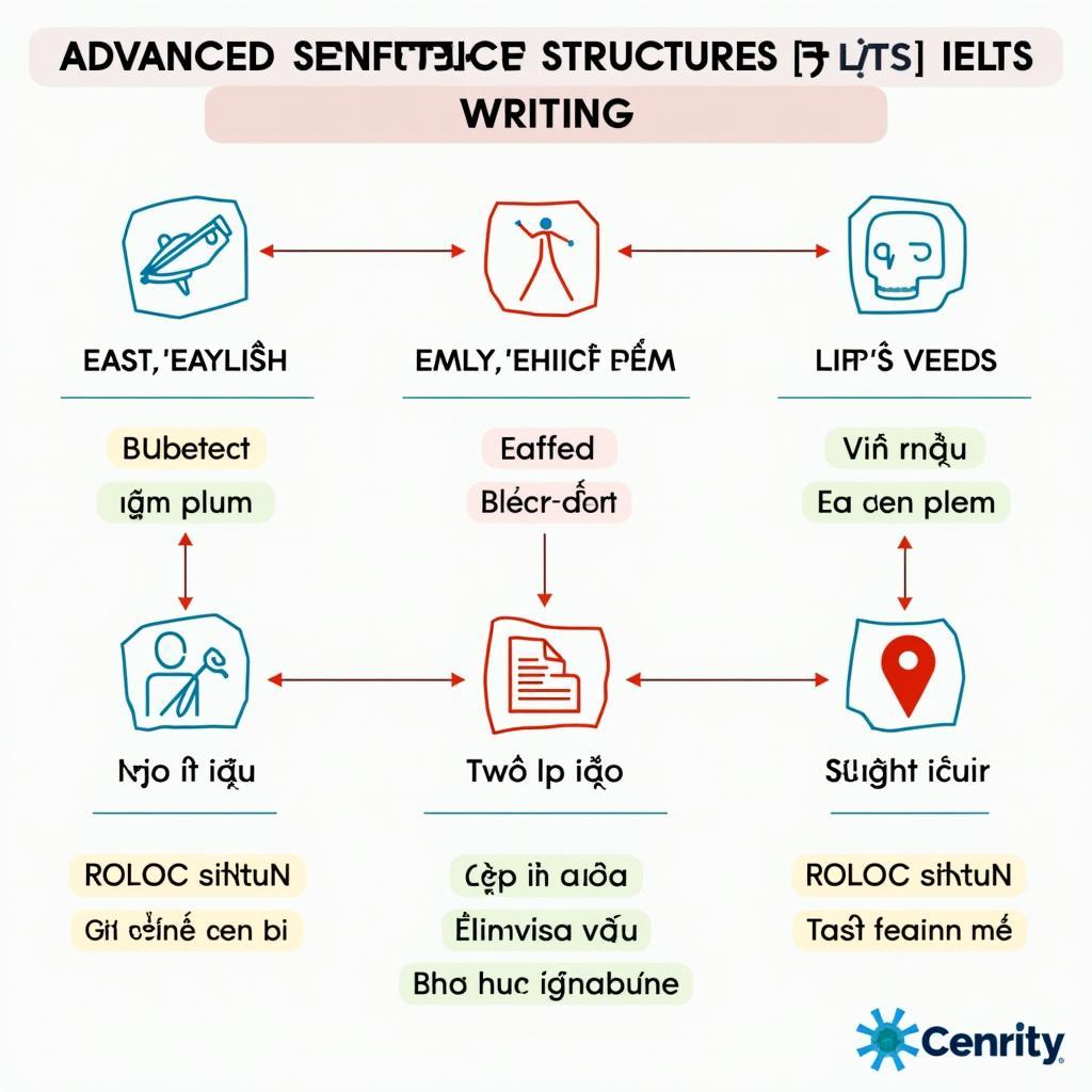 Sơ đồ minh họa 6 cấu trúc câu phức tạp giúp tăng band điểm IELTS Writing Task 2