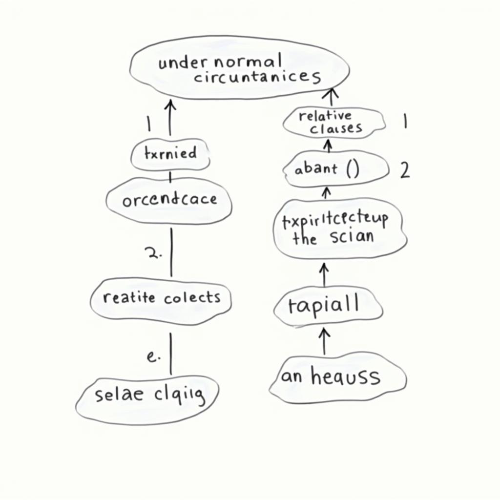 Sơ đồ phân tích cấu trúc câu phức sử dụng under normal circumstances kết hợp mệnh đề quan hệ và các liên từ nâng cao