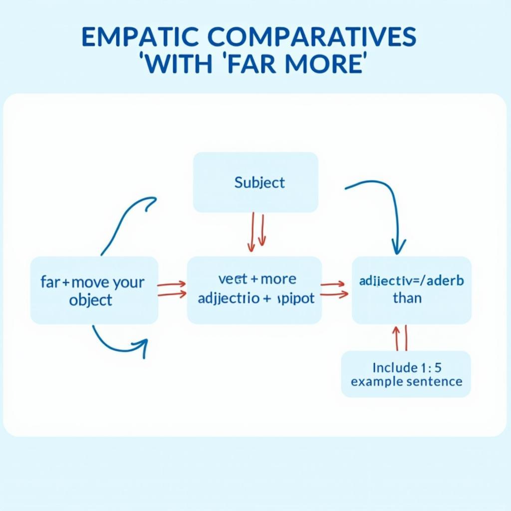Sơ đồ cấu trúc ngữ pháp so sánh nhấn mạnh Far More với công thức và ví dụ minh họa cho IELTS Band 8