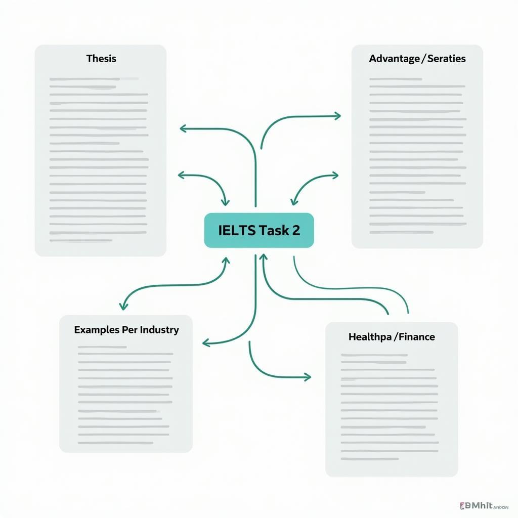 Sơ đồ tư duy chiến lược viết IELTS Task 2 về how AI is transforming industries